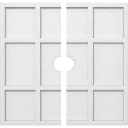 Ekena Millwork Rubik Architectural Grde PVC Contemporary Ceiling Medallion, Two Piece, 24"OD x 3"ID x 8 1/4"C x 1"P CMP24RK2-03000